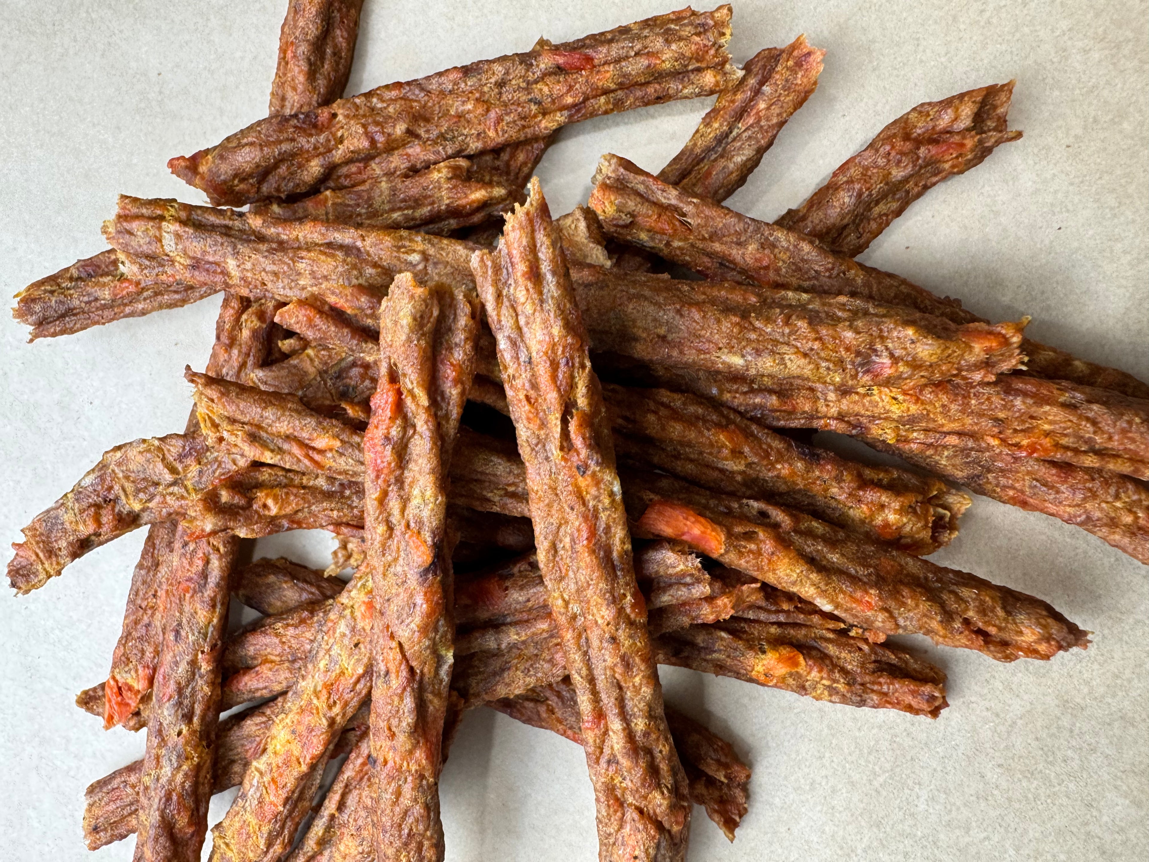 Salmon Turkey Jerky Dog treats organic & human grade